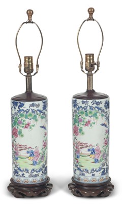 Lot 108 - A Pair of Chinese Enameled Porcelain Vases