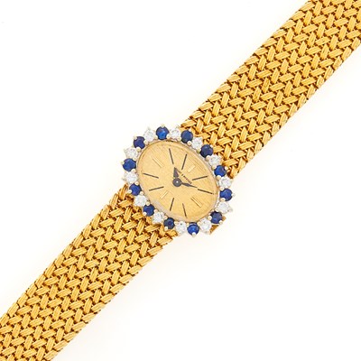Lot 1195 - Baume & Mercier Gold, Sapphire and Diamond Wristwatch