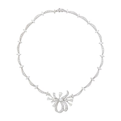 Lot 1080 - White Gold and Diamond Necklace