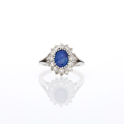 Lot 1212 - White Gold, Sapphire and Diamond Ring