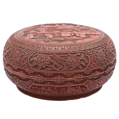 Lot 89 - A Large Chinese Cinnabar Lacquer Box