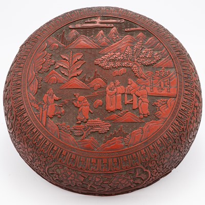 Lot 89 - A Large Chinese Cinnabar Lacquer Box