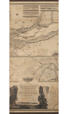 Lot 136 - Bouchette's monumental and rare wall map of Lower Canada