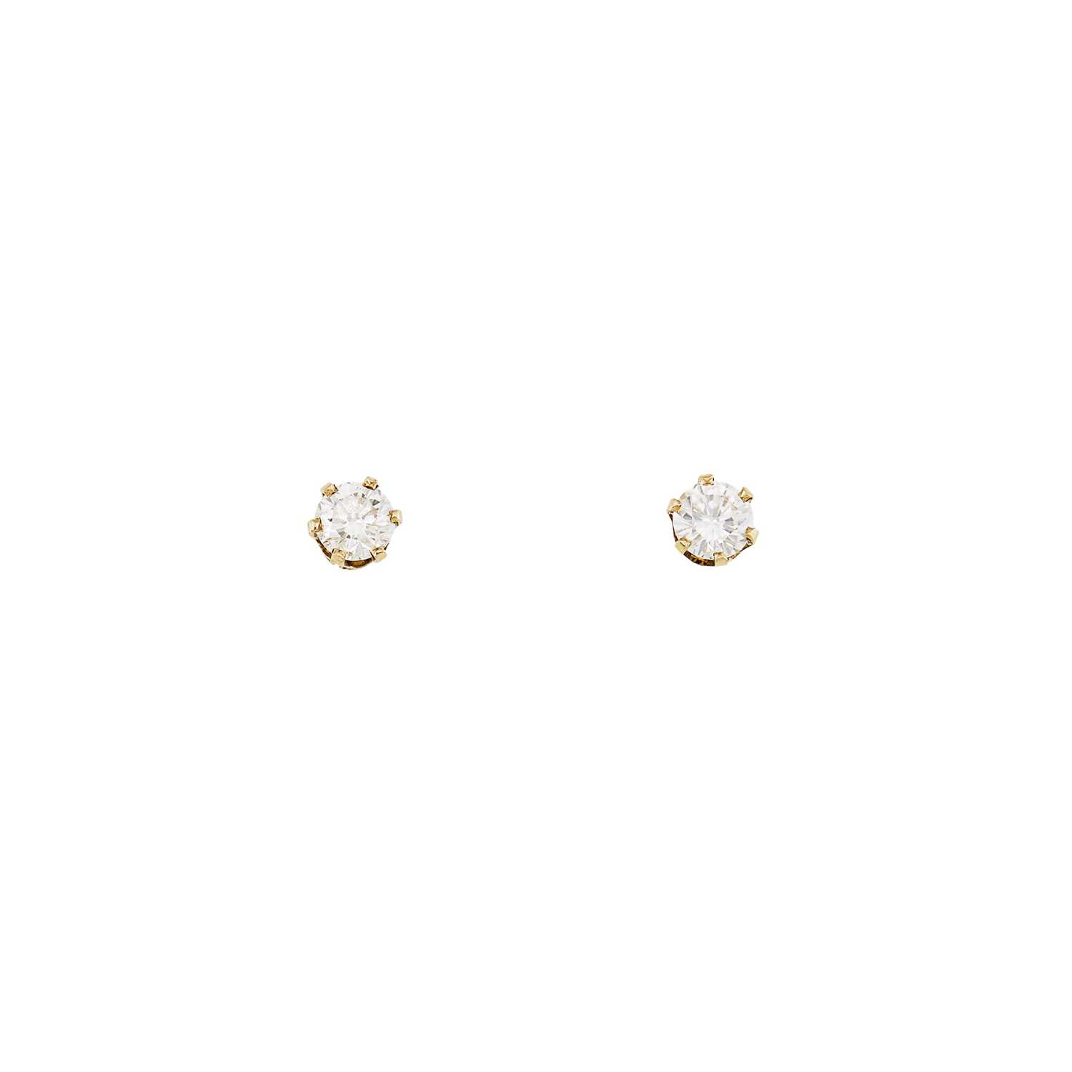 Lot 2071 - Pair of White Gold and Diamond Stud Earrings