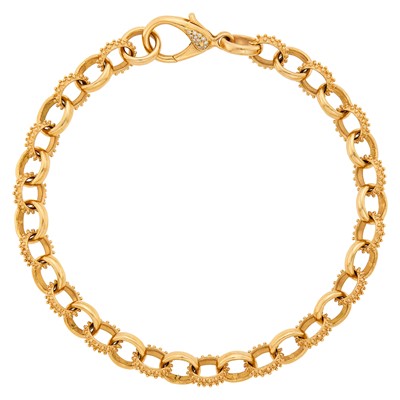 Lot 1173 - Gold and Diamond Link Necklace