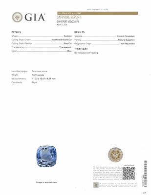 Lot 1154 - White Gold, Colorless and Blue Sapphire Ring