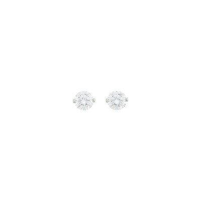 Lot 126 - Pair of Platinum and Diamond Stud Earrings