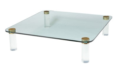 Lot 135 - Modern Glass and Acrylic Square Low Table
