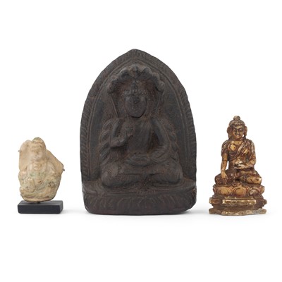 Lot 771 - Three Chinese Stone Images of Buddha