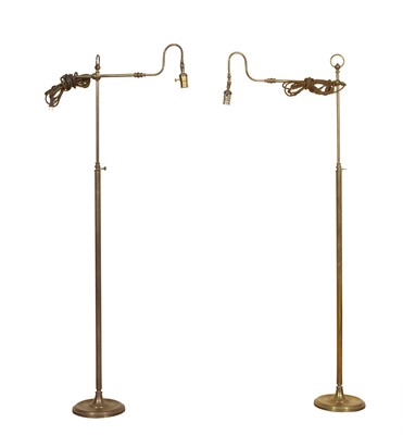 Lot 45 - Pair of Adjustable Brass Floor Lamps