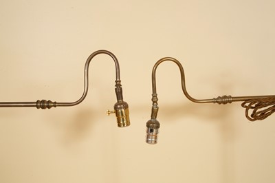 Lot 45 - Pair of Adjustable Brass Floor Lamps