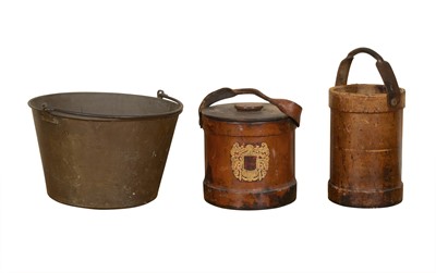 Lot 61 - Victorian Leather Fire Cooler
