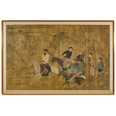Lot 101 - A Chinese School Painting of An Imperial Hunting Party