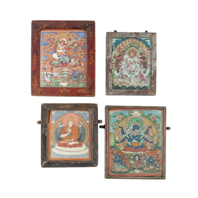 Lot 772 - Four Tibetan Miniature Thangkas