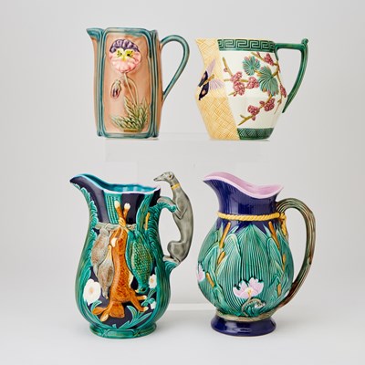 Lot 182 - Group of Four  Majolica Pitchers