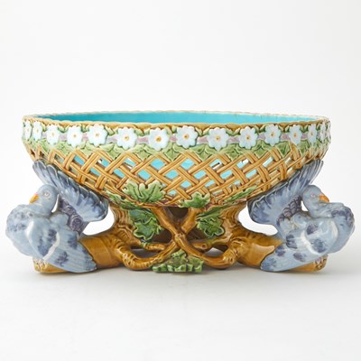 Lot 175 - Mintons Majolica "Turkey" Basket