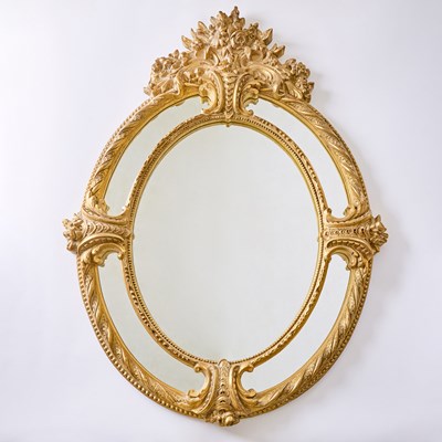 Lot 64 - Baroque Style Giltwood Oval Mirror