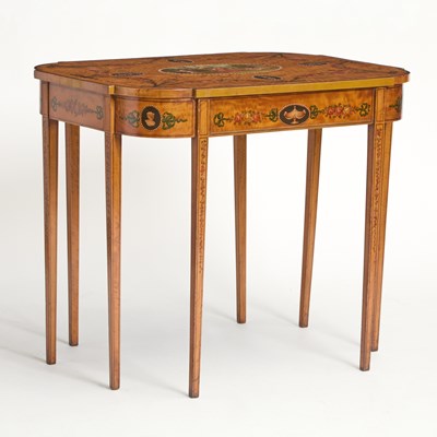 Lot 160 - George III Style Painted Satinwood Table