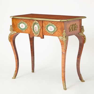 Lot 71 - Louis XV Style Porcelain-Mounted Kingwood Side Table