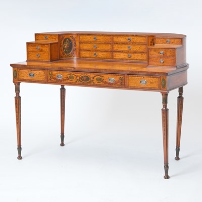 Lot 159 - George III Style Painted Satinwood Carlton House Desk