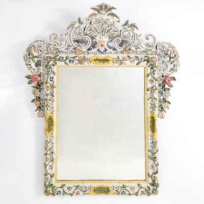 Lot 67 - Italian Rococo Style Maiolica Mirror