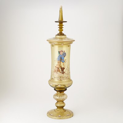 Lot 96 - Continental Gilt and Enamel Decorated Blown Glass Pokal