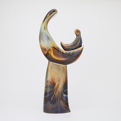 Lot 22 - Zanetti (Murano) Calcedonio Blown Glass Abstract Maternity Sculpture