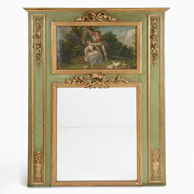 Lot 59 - Louis XVI Style Trumeau Mirror with Painted Panel