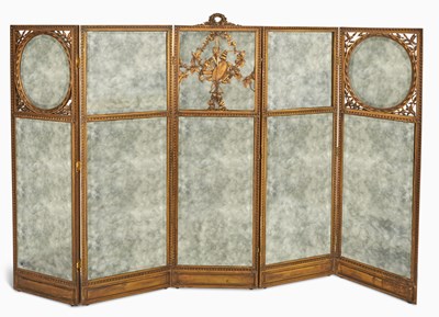 Lot 57 - Louis XVI Style Five-Panel Mirrored Folding Screen