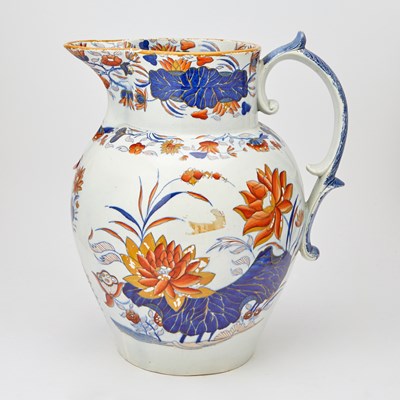 Lot 172 - Large English Pearlware Imari Decorated Pitcher