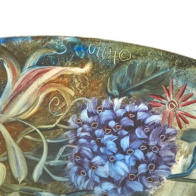 Lot 110 - Ulla Darni Reverse Painted Glass Chandelier