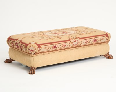 Lot 215 - Regency Style Needlepoint Upholstered Storage Ottoman