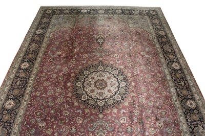 Lot 401 - Kurkwool and Silk Tabriz Carpet