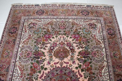 Lot 402 - Kurkwool and Silk Tabriz Carpet