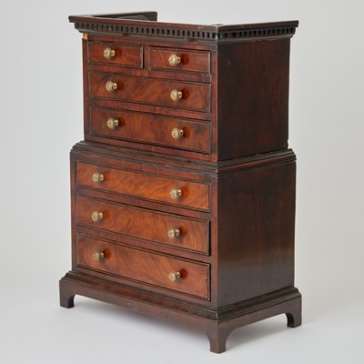 Lot 371 - George III Mahogany Miniature Chest on Chest