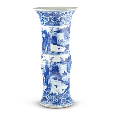 Lot 173 - A Chinese Blue and White Porcelain Gu Vase