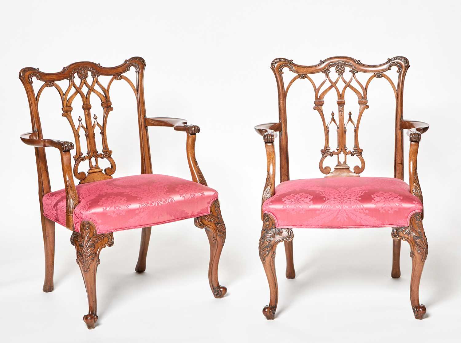 Lot 141 - Pair of Fine George II Mahogany Armchairs