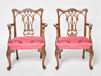 Lot 141 - Pair of Fine George II Mahogany Armchairs