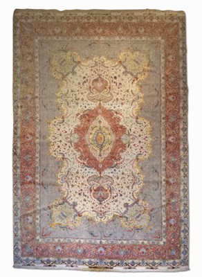 Lot 220 - Kurkwool and Silk Tabriz Carpet