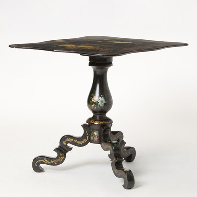 Lot 197 - William IV Painted Slate and Wood Tripod Table