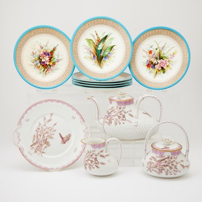 Lot 80 - Set of Seven Royal Worcester Hand-Painted Porcelain Dessert Plates