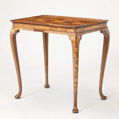 Lot 191 - Dutch Marquetry Inlaid Walnut Tea Table