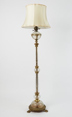 Lot 107 - Empire Style Gilt-Metal Mounted  Glass Floor Lamp