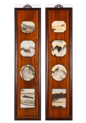 Lot 568 - A Pair of Chinese Dreamstone Panels