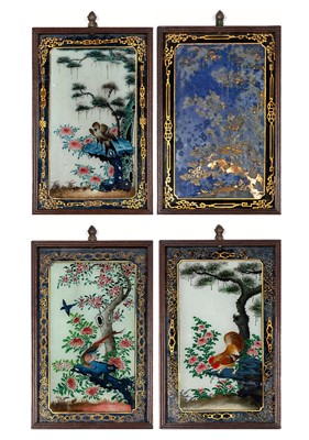Lot 561 - A Set of Chinese Four Seasoned Reverse Glass Paintings
