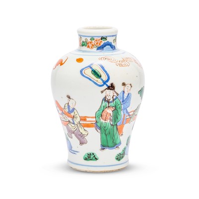 Lot 658 - A Chinese Wucai Porcelain Meiping Vase
