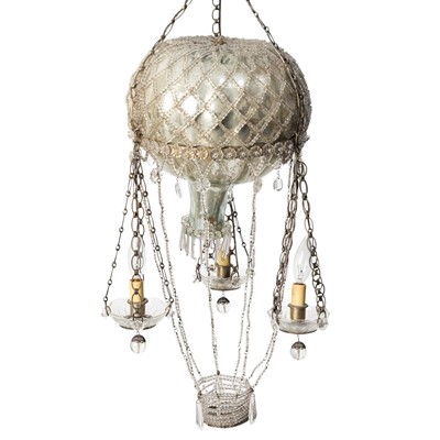 Lot 212 - Crystal and Mirrored Glass Hot Air Balloon Chandelier