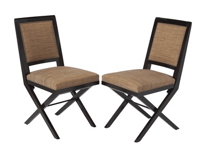 Lot 136 - Set of Eight French Custom Designed Folding Beechwood Side Chairs
