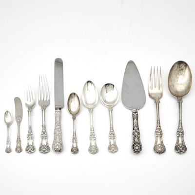 Lot 324 - Tiffany & Co. Sterling Silver "English King" Pattern Flatware Service