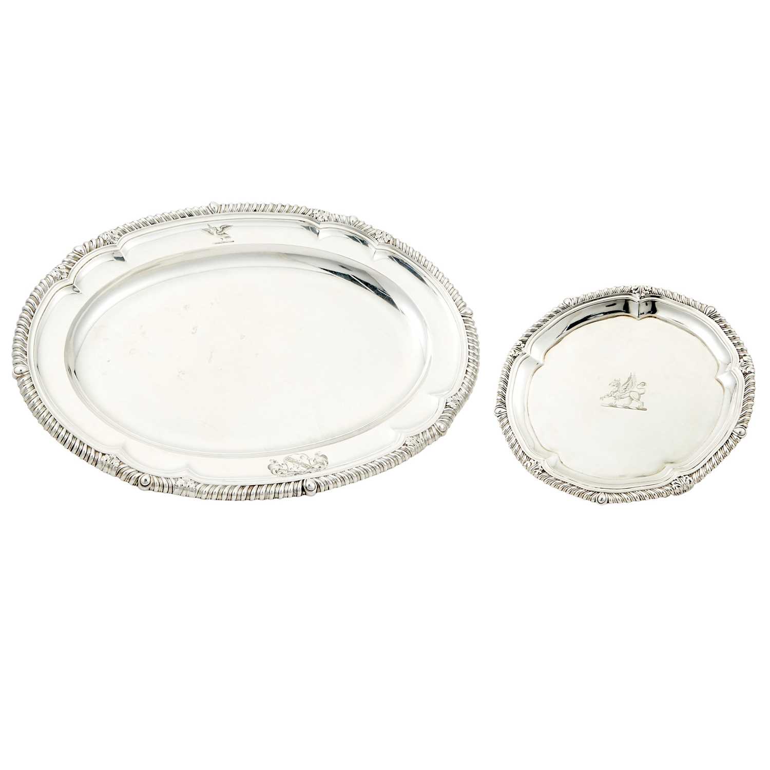 Lot 148 - George III Sterling Silver Platter and Footed Salver